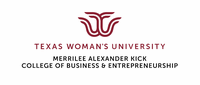 TWU-Merrilee Alexander Kick College of Business and Entrepreneurship Logo